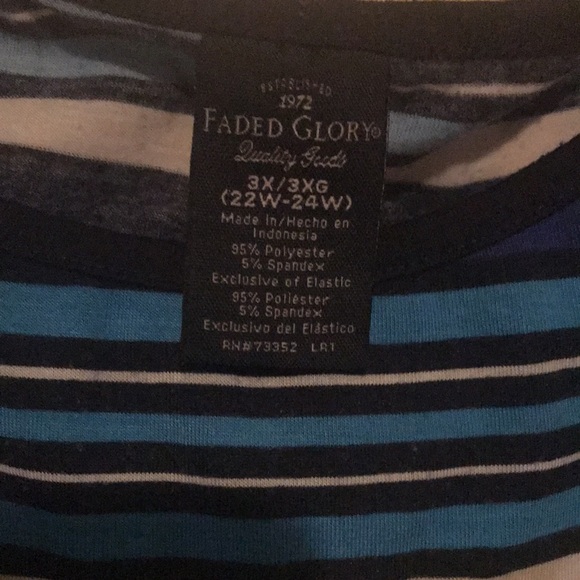 Faded glory brand blue white turquoise hues..elastic waist..very pretty on.. - Picture 2 of 2